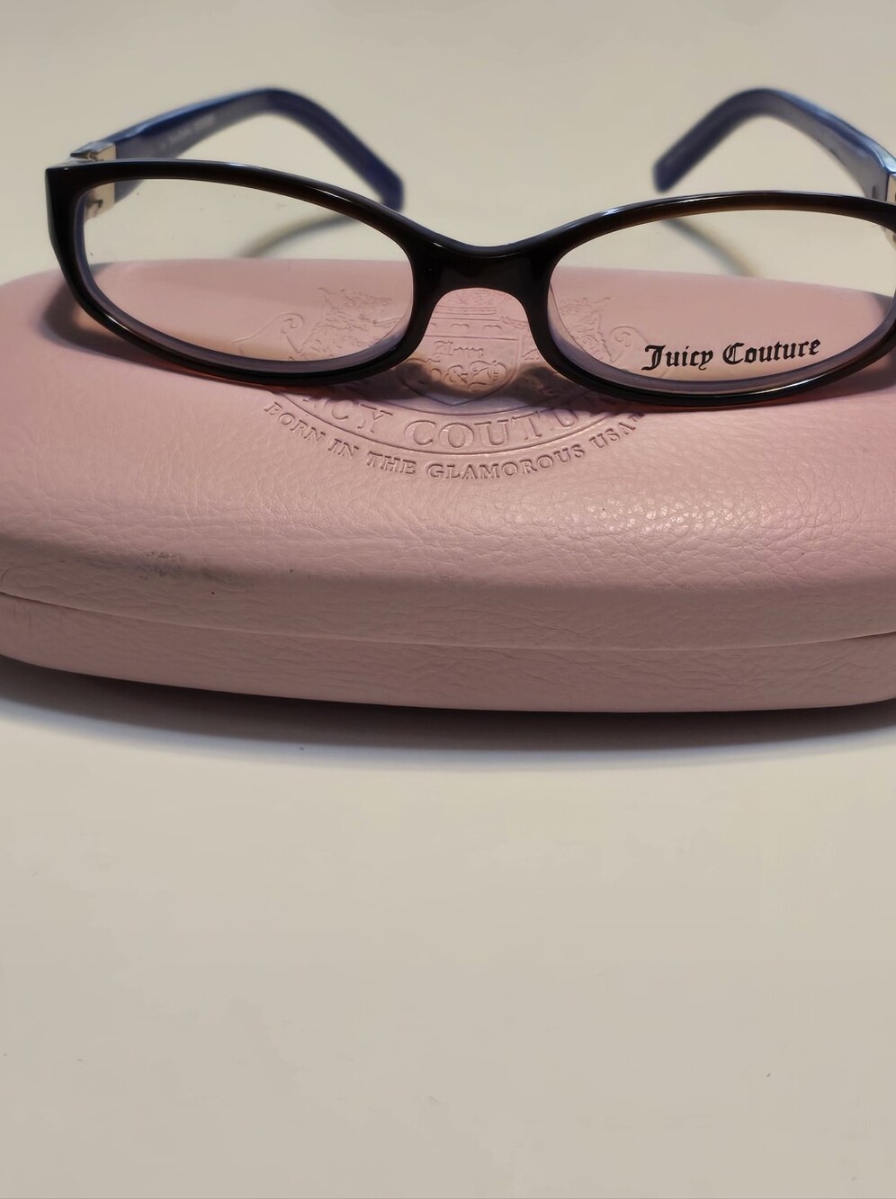 NEW ! Juicy Couture Black Oval Women's Glasses with Pink Case
